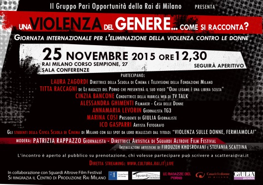 Iniziativa 25 Novembre 2015 Pari Opportunità Rai Milano